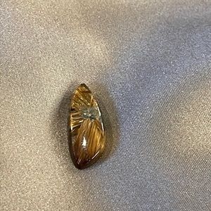Vintage Golden Rutilated Quartz Stone 18x11mm